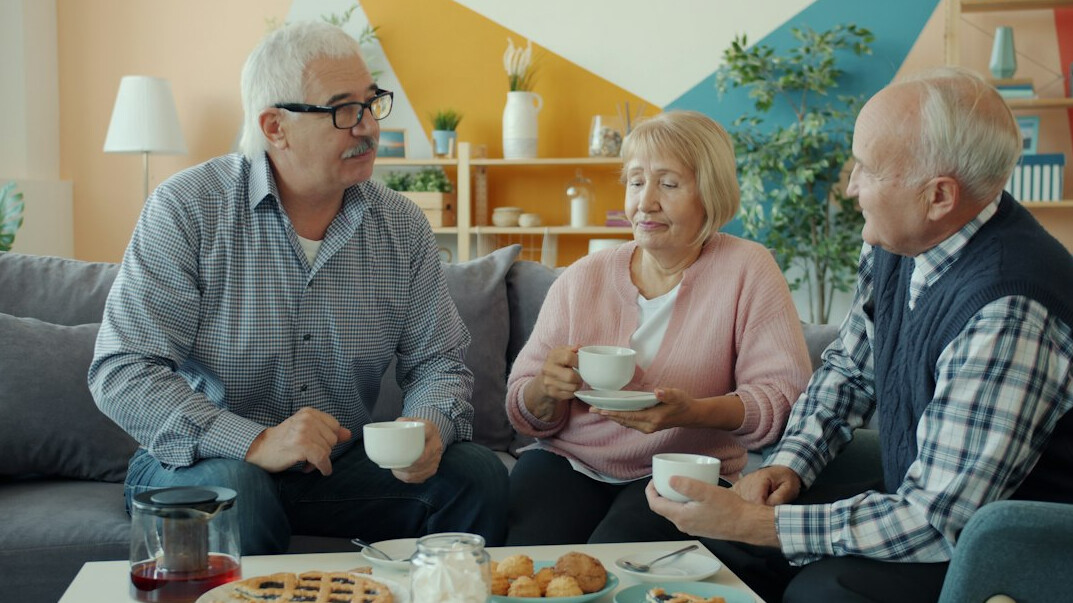 seniors enjoying tea time