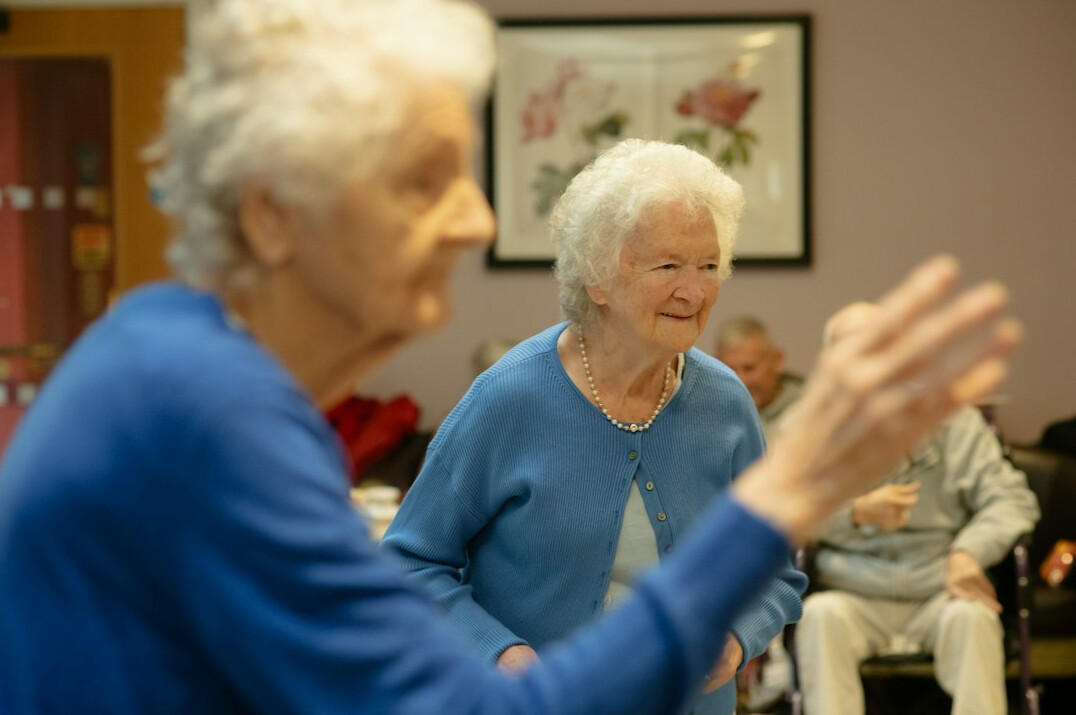 seniors laughing together