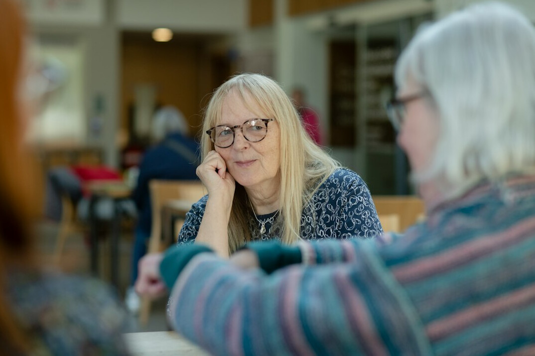 senior friends chatting