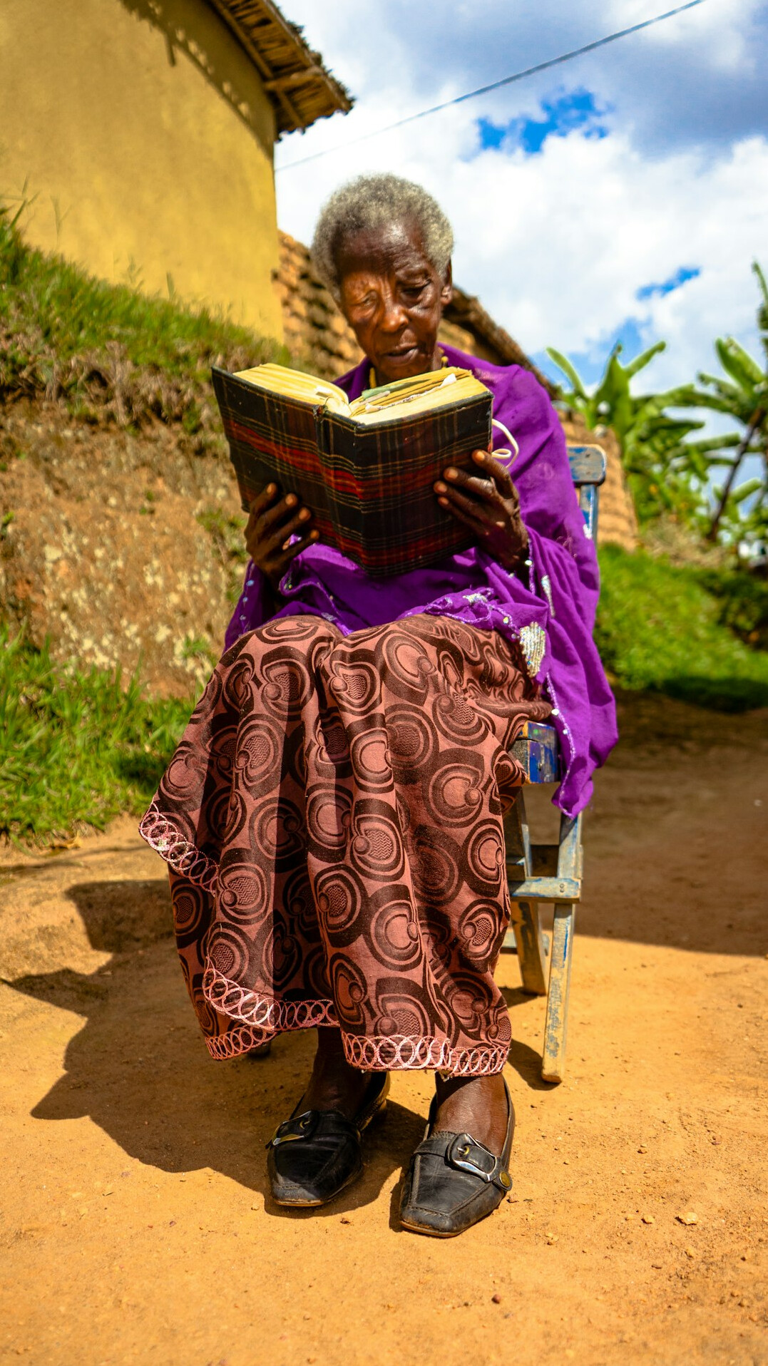 senior woman reading book